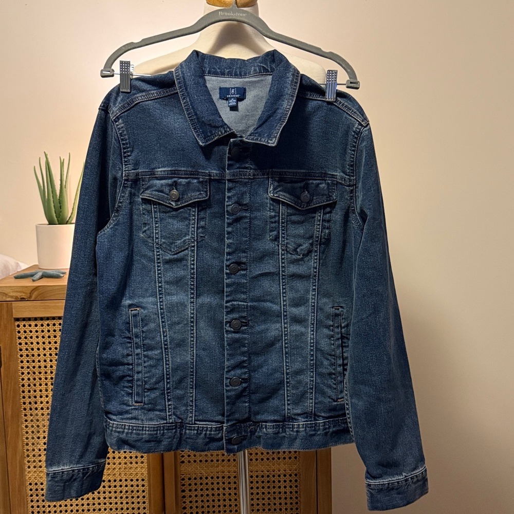George Men’s Denim Jacket Size M (38–40) Classic Blue Jeans Coat